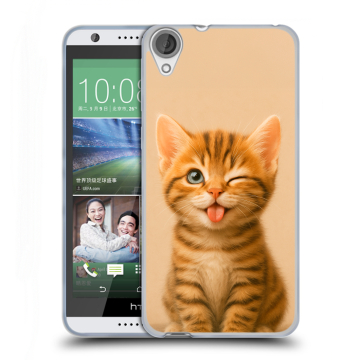 Силиконовый чехол на HTC Desire 820 с принтом котенок