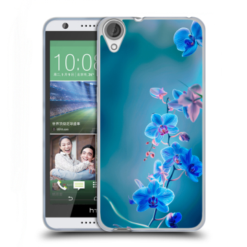Силиконовый чехол на HTC Desire 820 с принтом Голубые цветы