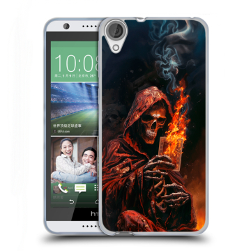 Силиконовый чехол на HTC Desire 820 с принтом Скелет и карты