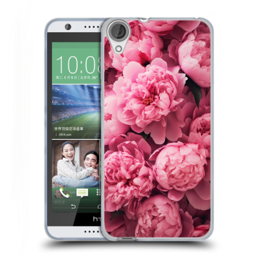 Силиконовый чехол на HTC Desire 820 с принтом цветы пионы