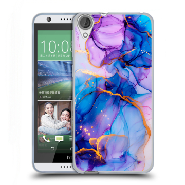 Силиконовый чехол на HTC Desire 820 с принтом синий мрамор