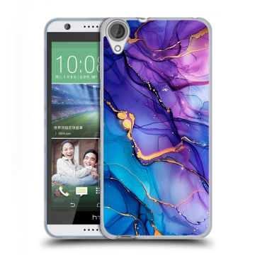 Силиконовый чехол на HTC Desire 820 с принтом синий мрамор