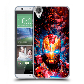Силиконовый чехол на HTC Desire 820 с принтом Железный человек Ironman