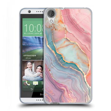 Силиконовый чехол на HTC Desire 820 с принтом розовый мрамор