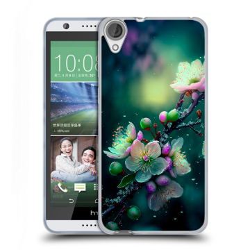 Силиконовый чехол на HTC Desire 820 с принтом Цветы и мрамор Силиконовый чехол на HTC Desire 820 с принтом Цветы и мрамор