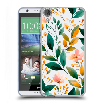Силиконовый чехол на HTC Desire 820 с принтом Цветы паттерн Силиконовый чехол на HTC Desire 820 с принтом Цветы паттерн