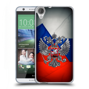 Силиконовый чехол на HTC Desire 820 с принтом Флаг России