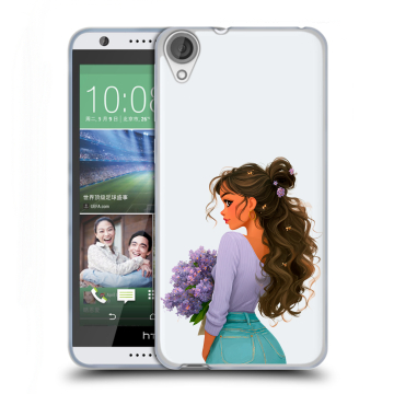 Силиконовый чехол на HTC Desire 820 с принтом девушка цветы Силиконовый чехол на HTC Desire 820 с принтом девушка цветы