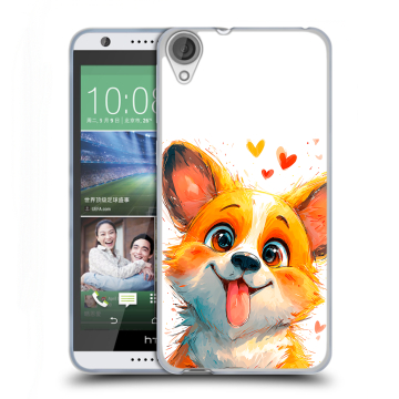 Силиконовый чехол на HTC Desire 820 с принтом корги