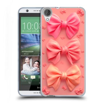 Силиконовый чехол на HTC Desire 820 с принтом Розовые бантики