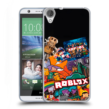 Силиконовый чехол на HTC Desire 820 с принтом Roblox Роблокс