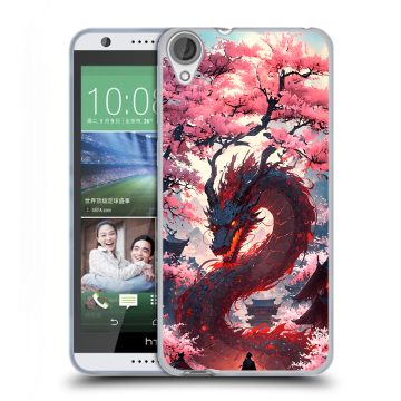 Силиконовый чехол на HTC Desire 820 с принтом Дракон Японский