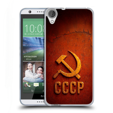 Силиконовый чехол на HTC Desire 820 с принтом Флаг Герб СССР