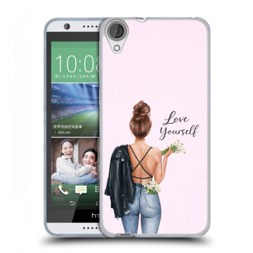 Силиконовый чехол на HTC Desire 820 с принтом женский