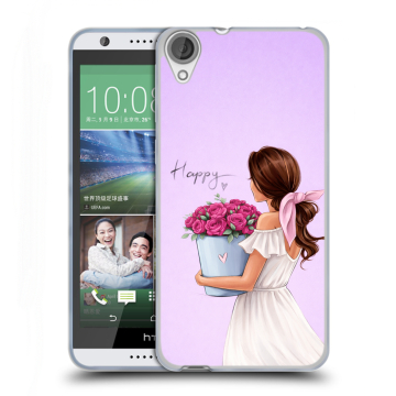 Силиконовый чехол на HTC Desire 820 с принтом женский
