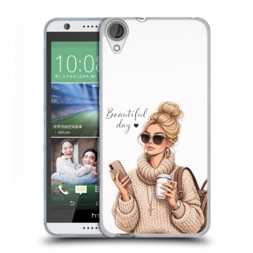 Силиконовый чехол на HTC Desire 820 с принтом женский