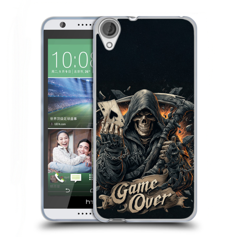 Силиконовый чехол на HTC Desire 820 с принтом Скелет карты