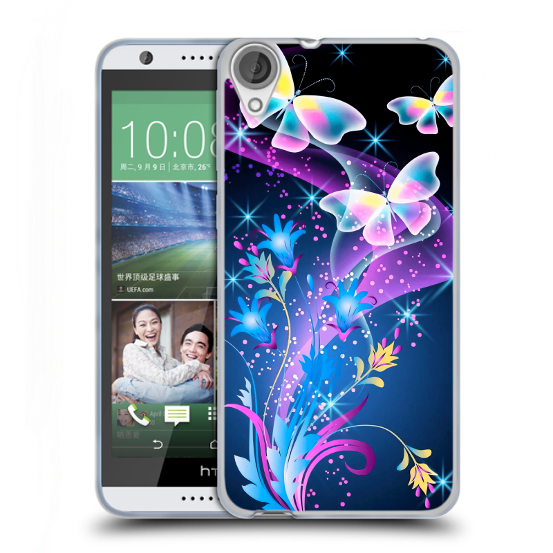 Силиконовый чехол на HTC Desire 820 с принтом Бабочки