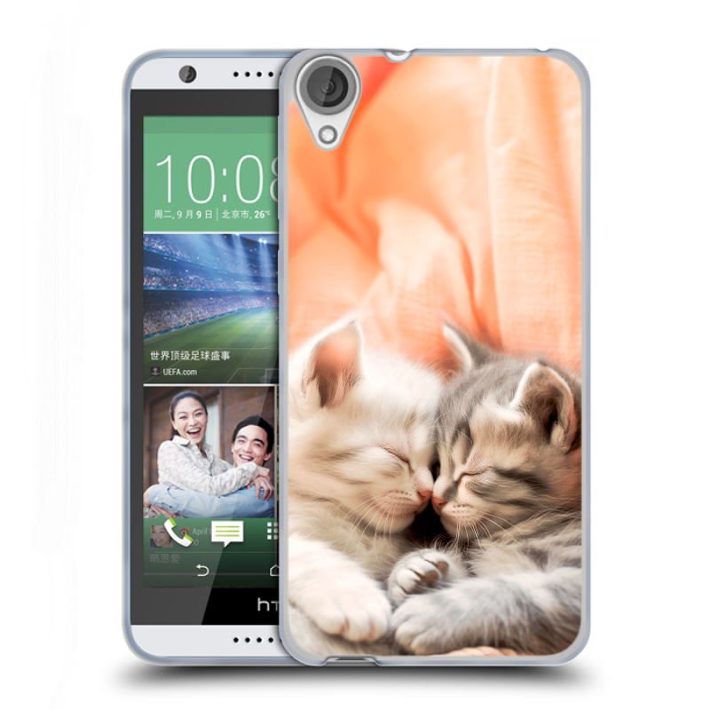Силиконовый чехол на HTC Desire 820 с принтом Котята