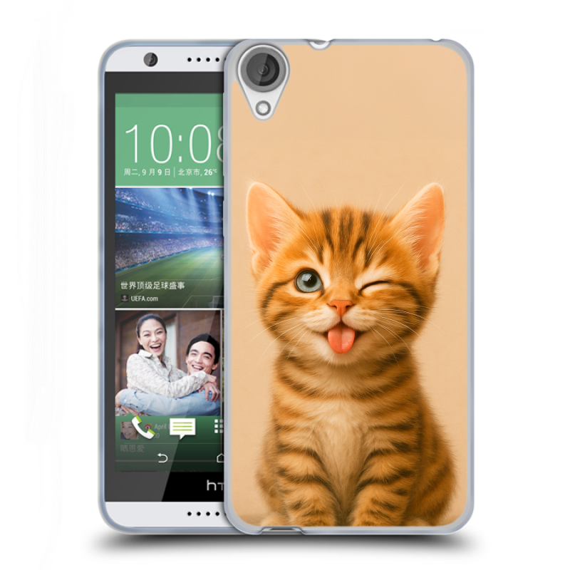 Силиконовый чехол на HTC Desire 820 с принтом котенок Силиконовый чехол на HTC Desire 820 с принтом котенок