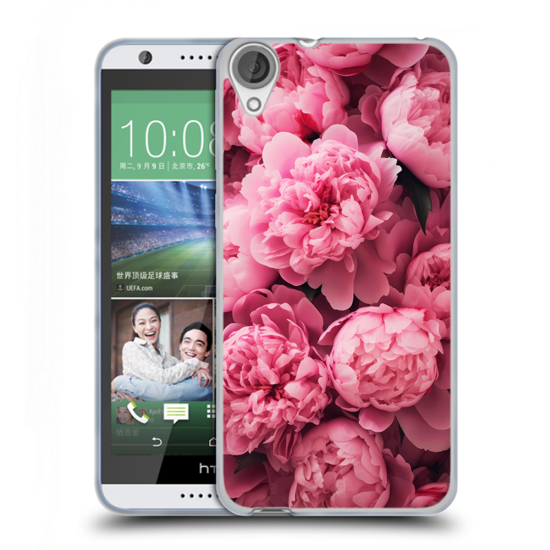 Силиконовый чехол на HTC Desire 820 с принтом цветы пионы Силиконовый чехол на HTC Desire 820 с принтом цветы пионы