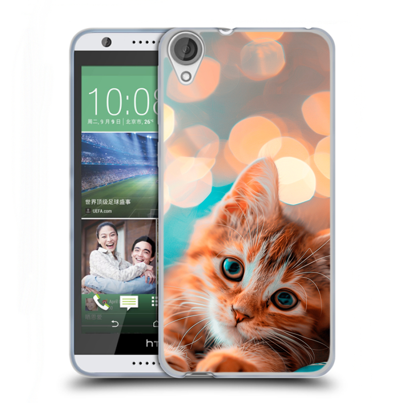 Силиконовый чехол на HTC Desire 820 с принтом котик Силиконовый чехол на HTC Desire 820 с принтом котик