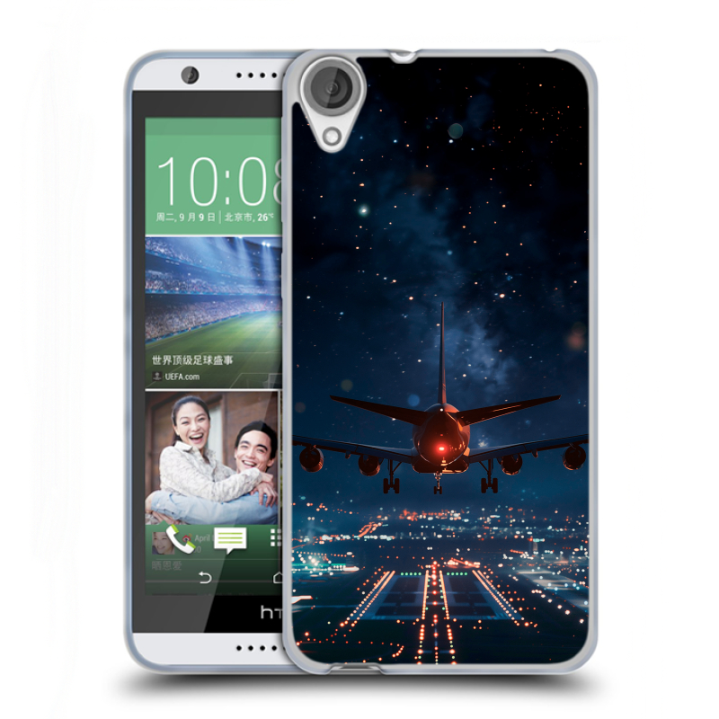 Силиконовый чехол на HTC Desire 820 с принтом самолет