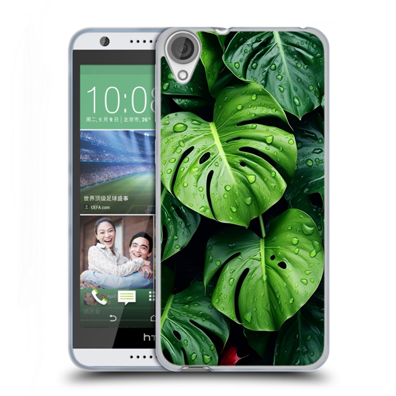 Силиконовый чехол на HTC Desire 820 с принтом Листья