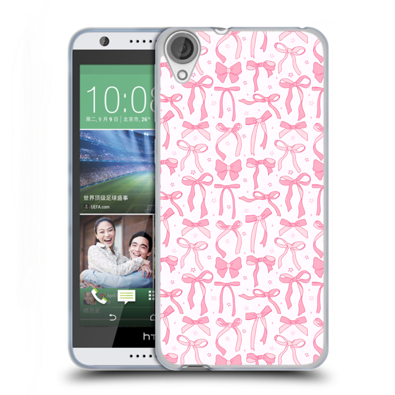 Силиконовый чехол на HTC Desire 820 с принтом Розовые бантики Силиконовый чехол на HTC Desire 820 с принтом Розовые бантики