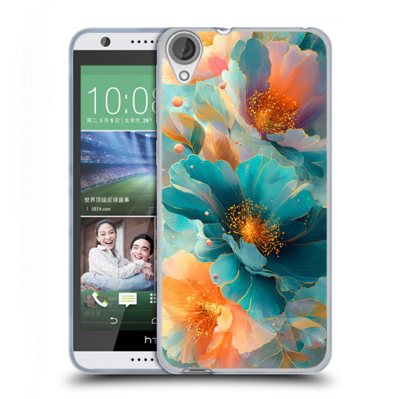 Силиконовый чехол на HTC Desire 820 с принтом Цветы Силиконовый чехол на HTC Desire 820 с принтом Цветы