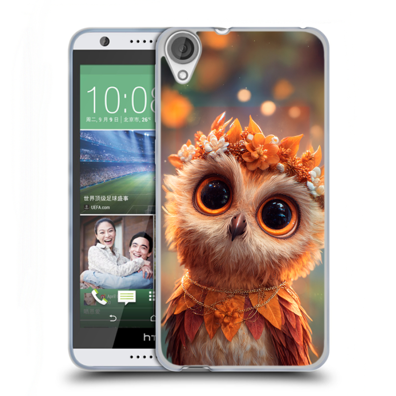 Силиконовый чехол на HTC Desire 820 с принтом Милая сова Силиконовый чехол на HTC Desire 820 с принтом Милая сова