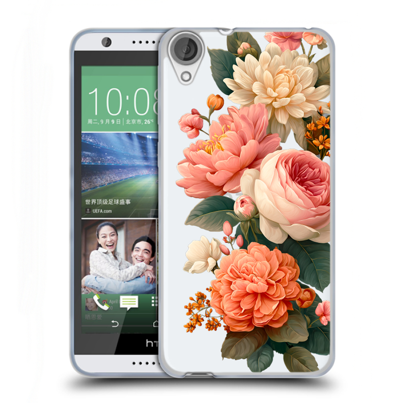 Силиконовый чехол на HTC Desire 820 с принтом цветы Силиконовый чехол на HTC Desire 820 с принтом цветы