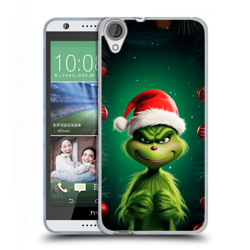 Силиконовый чехол на HTC Desire 820 с принтом Гринч Новый год Рождество Силиконовый чехол на HTC Desire 820 с принтом Гринч Новый год Рождество