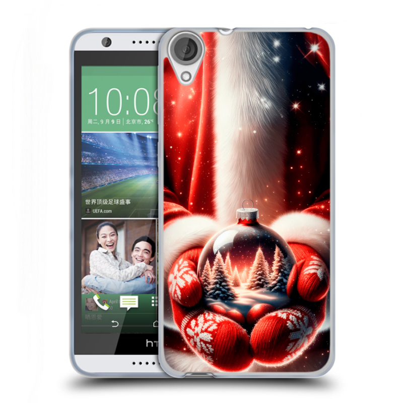 Силиконовый чехол на HTC Desire 820 с принтом Новый год