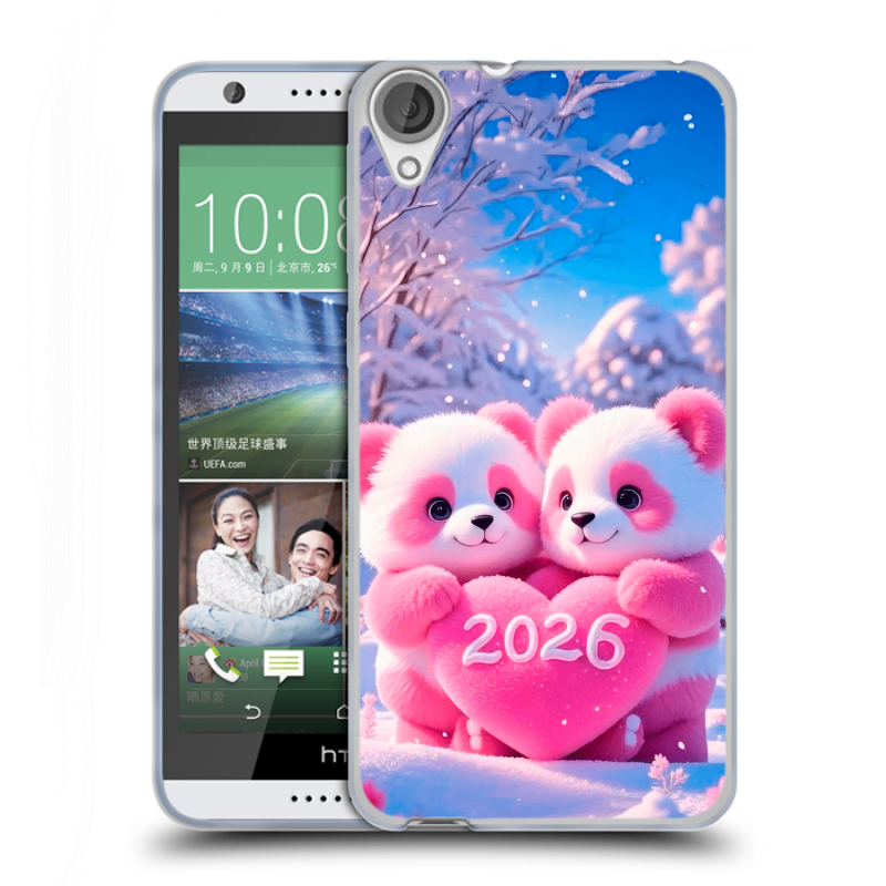 Силиконовый чехол на HTC Desire 820 с принтом Новый год Силиконовый чехол на HTC Desire 820 с принтом Новый год