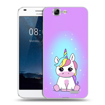 Силиконовый чехол на Huawei Ascend G7 с принтом Единорог Силиконовый чехол на Huawei Ascend G7 с принтом Единорог