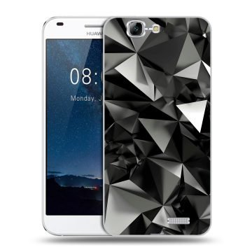 Силиконовый чехол на Huawei Ascend G7 с принтом Черные кристаллы Силиконовый чехол на Huawei Ascend G7 с принтом Черные кристаллы