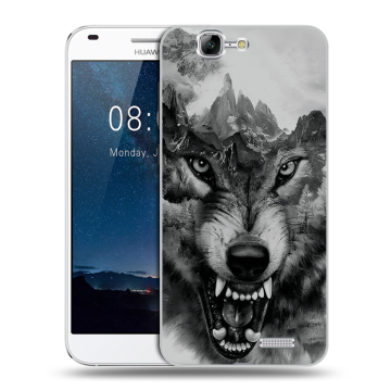 Силиконовый чехол на Huawei Ascend G7 с принтом Волк Силиконовый чехол на Huawei Ascend G7 с принтом Волк