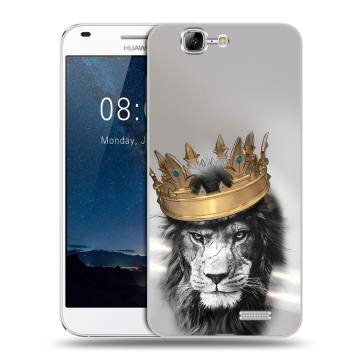 Силиконовый чехол на Huawei Ascend G7 с принтом Лев с короной Силиконовый чехол на Huawei Ascend G7 с принтом Лев с короной