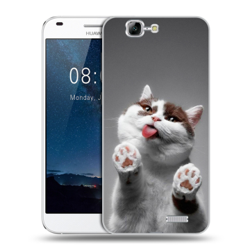 Силиконовый чехол на Huawei Ascend G7 с принтом Коты Силиконовый чехол на Huawei Ascend G7 с принтом Коты