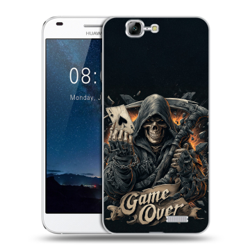 Силиконовый чехол на Huawei Ascend G7 с принтом Скелет карты Силиконовый чехол на Huawei Ascend G7 с принтом Скелет карты