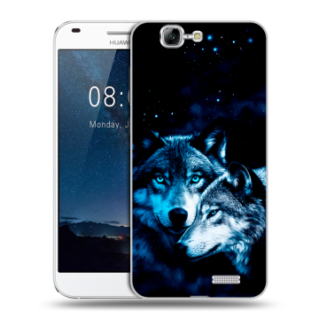 Силиконовый чехол на Huawei Ascend G7 с принтом Волки Силиконовый чехол на Huawei Ascend G7 с принтом Волки