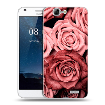 Силиконовый чехол на Huawei Ascend G7 с принтом Цветы розы Силиконовый чехол на Huawei Ascend G7 с принтом Цветы розы