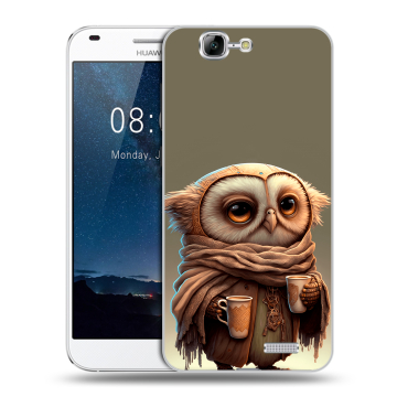 Силиконовый чехол на Huawei Ascend G7 с принтом Сова Силиконовый чехол на Huawei Ascend G7 с принтом Сова