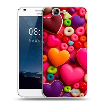 Силиконовый чехол на Huawei Ascend G7 с принтом Сердечки Силиконовый чехол на Huawei Ascend G7 с принтом Сердечки