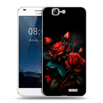 Силиконовый чехол на Huawei Ascend G7 с принтом Розы красные Силиконовый чехол на Huawei Ascend G7 с принтом Розы красные