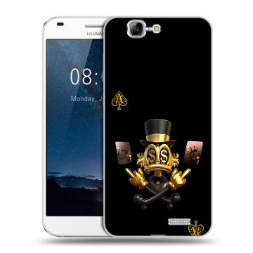 Силиконовый чехол на Huawei Ascend G7 с принтом Золотой скрудж макдак Силиконовый чехол на Huawei Ascend G7 с принтом Золотой скрудж макдак