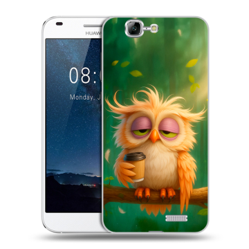 Силиконовый чехол на Huawei Ascend G7 с принтом сова Силиконовый чехол на Huawei Ascend G7 с принтом сова