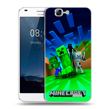 Силиконовый чехол на Huawei Ascend G7 с принтом Майнкрафт Силиконовый чехол на Huawei Ascend G7 с принтом Майнкрафт