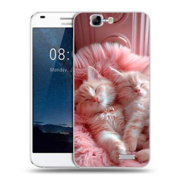 Силиконовый чехол на Huawei Ascend G7 с принтом котята котики Силиконовый чехол на Huawei Ascend G7 с принтом котята котики